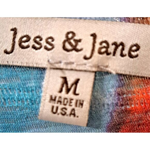 Jess & Jane Women's M Multicolor Long Sleeve Hi-Lo Hem Round Neck - Picture 2 of 8